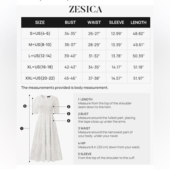 ZESICA FLORAL LACE FLOWY SHORT SLEEVE SMOCKED MIDI DRESS - Picture 16 of 16